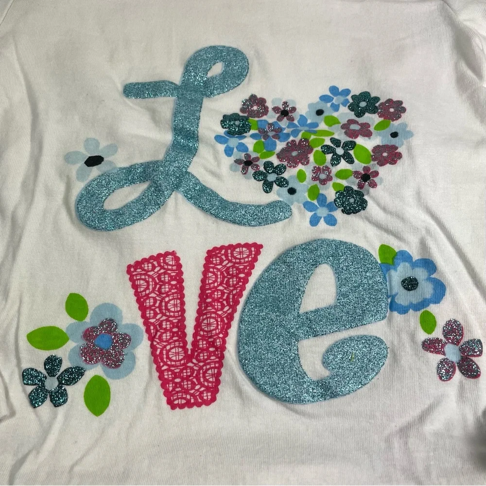 NWT Nannette 3pc Long Tee, Screen Print LS Top And Denim Vest Size 3T - Picture 4 of 9